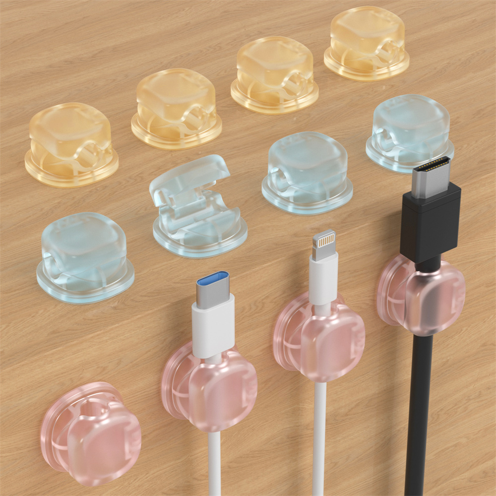 Desk Cable Clip - 3 Pengatur Kabel Magnetik Transparan, Penyangga