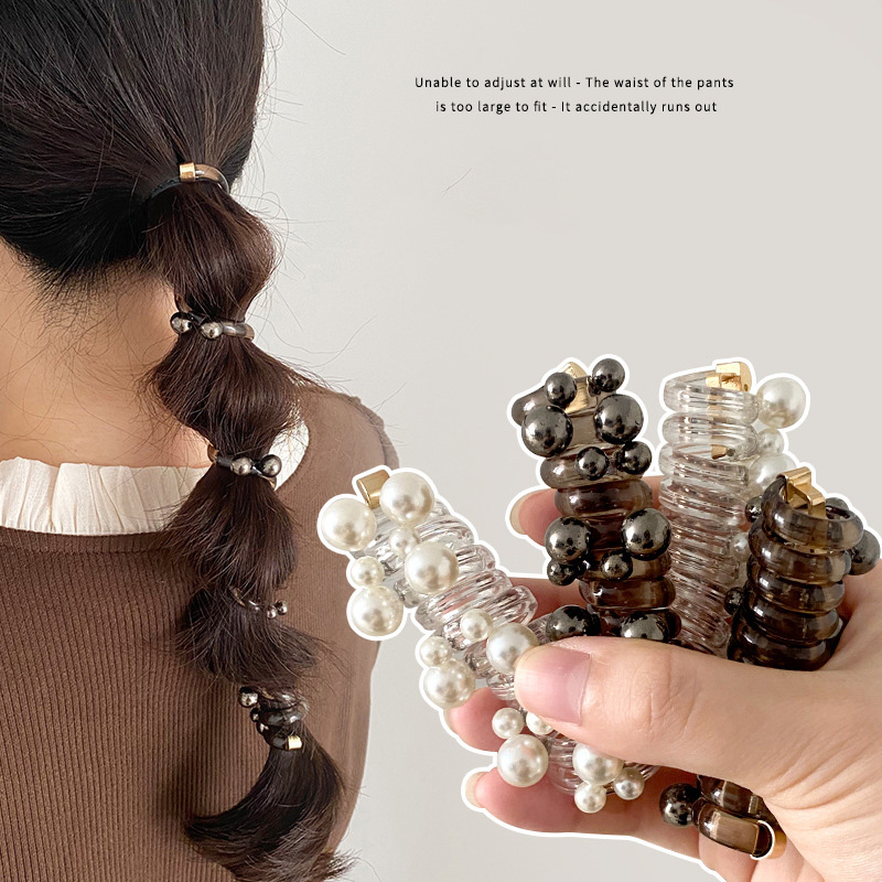 Hi Tech Accessories - Ikat rambut mutiara, bando elastisitas tinggi,