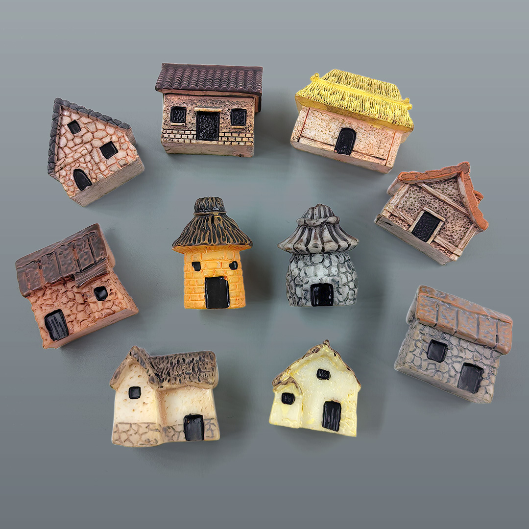 Tech House Accessories - Patung Rumah Kecil Mini Kerajinan Resin