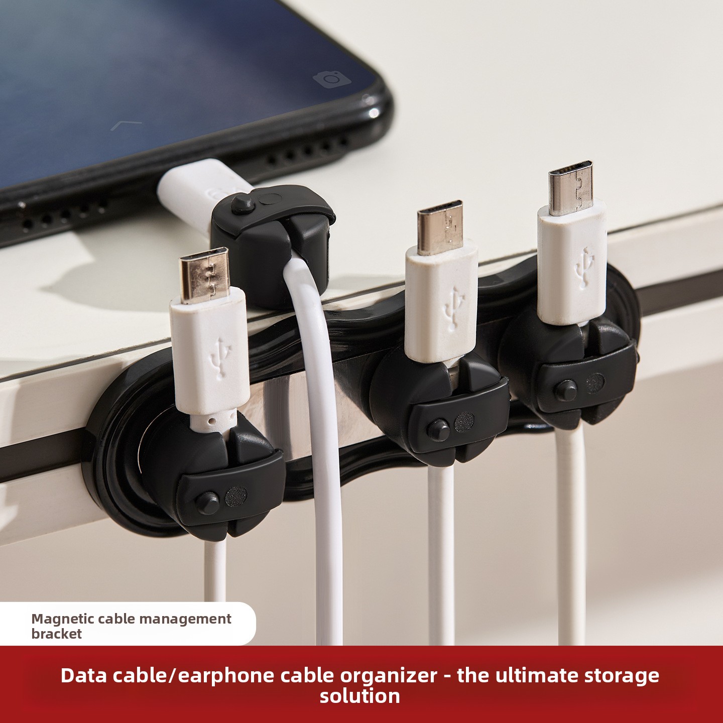Desk Cable Clip - Pengatur Kabel Magnetik Perekat Sendiri Tanpa