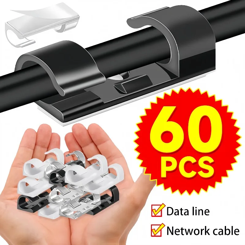 Desk Cable Clip - Penjepit Kabel Dinding Perekat Tempel Tanpa