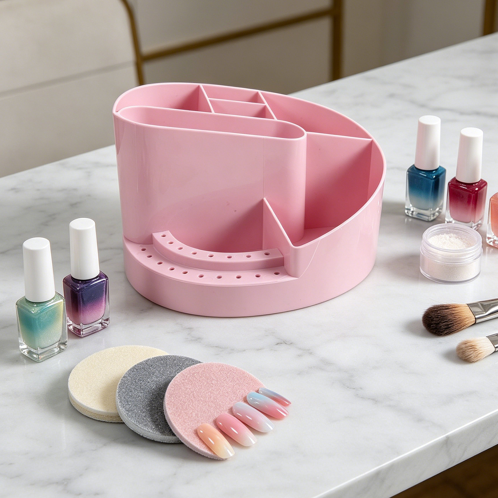 Tech Accessories For Desk - Kotak Penyimpanan Organizer Kuku 7 Kompartemen