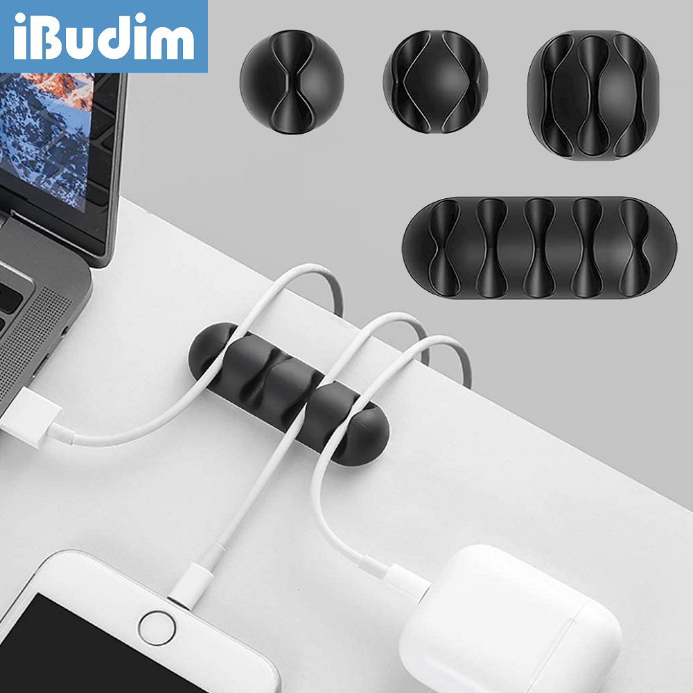 Desk Cable Clip - Pengatur Kabel Silikon Penggulung Kabel untuk