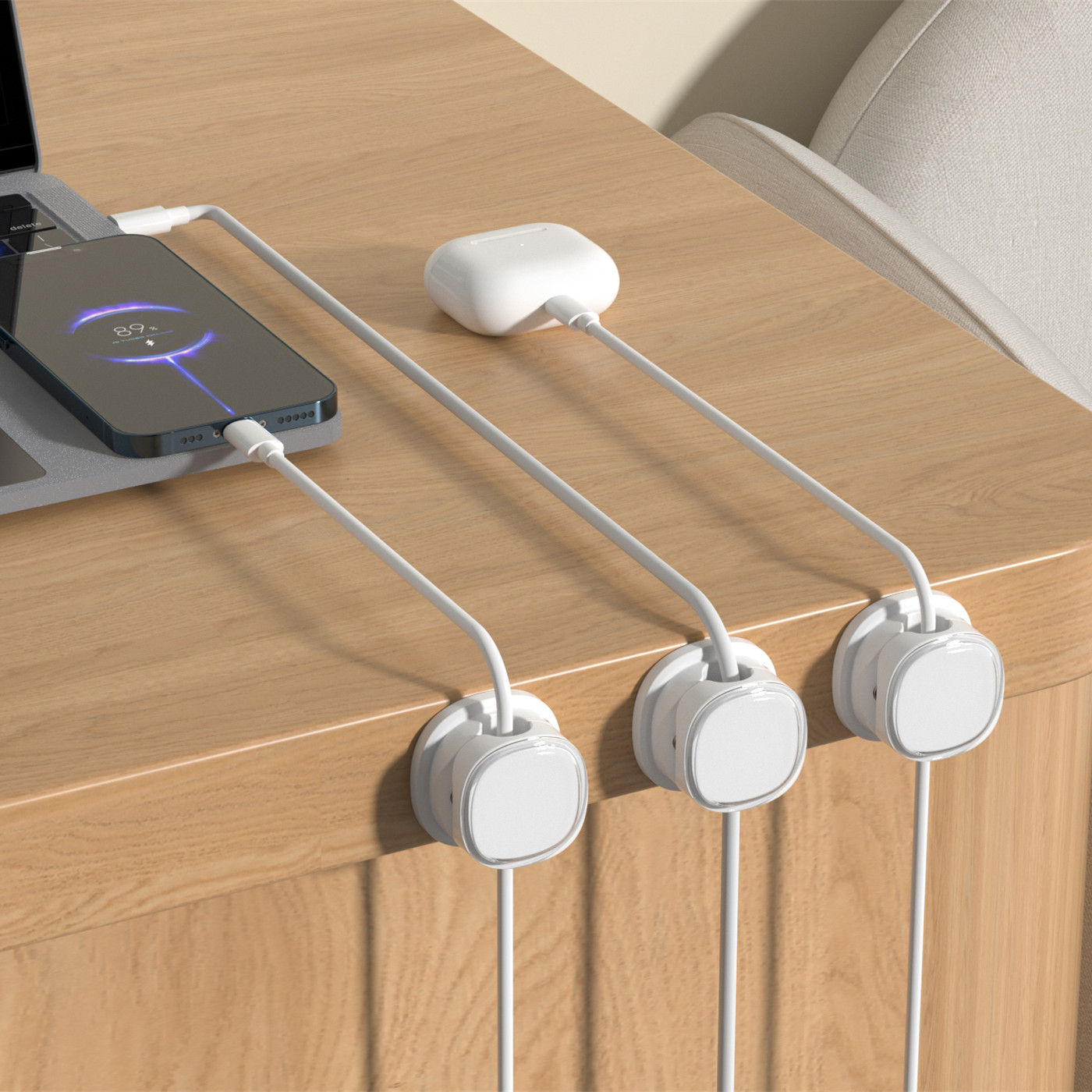 3/6/8/12 Buah Klip Kabel Magne - Desk Cable Clip ulasan dan harga