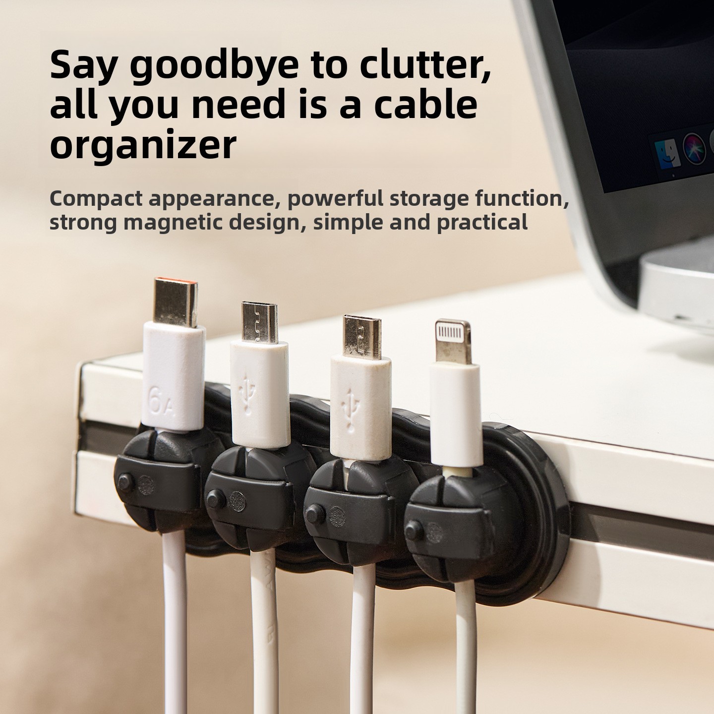 Pengatur Kabel Magnetik Pereka - Desk Cable Clip ulasan dan harga