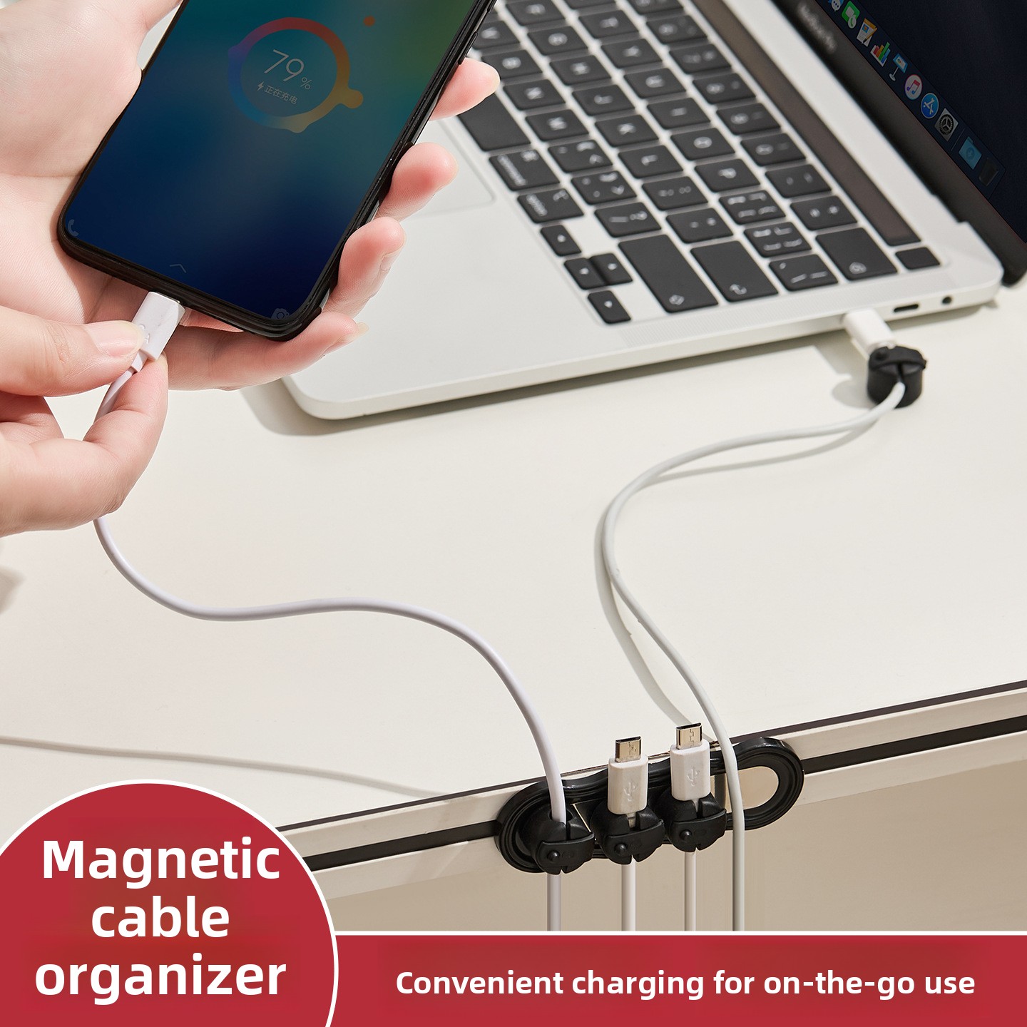 Pengatur Kabel Magnetik Pereka - Desk Cable Clip ulasan dan harga
