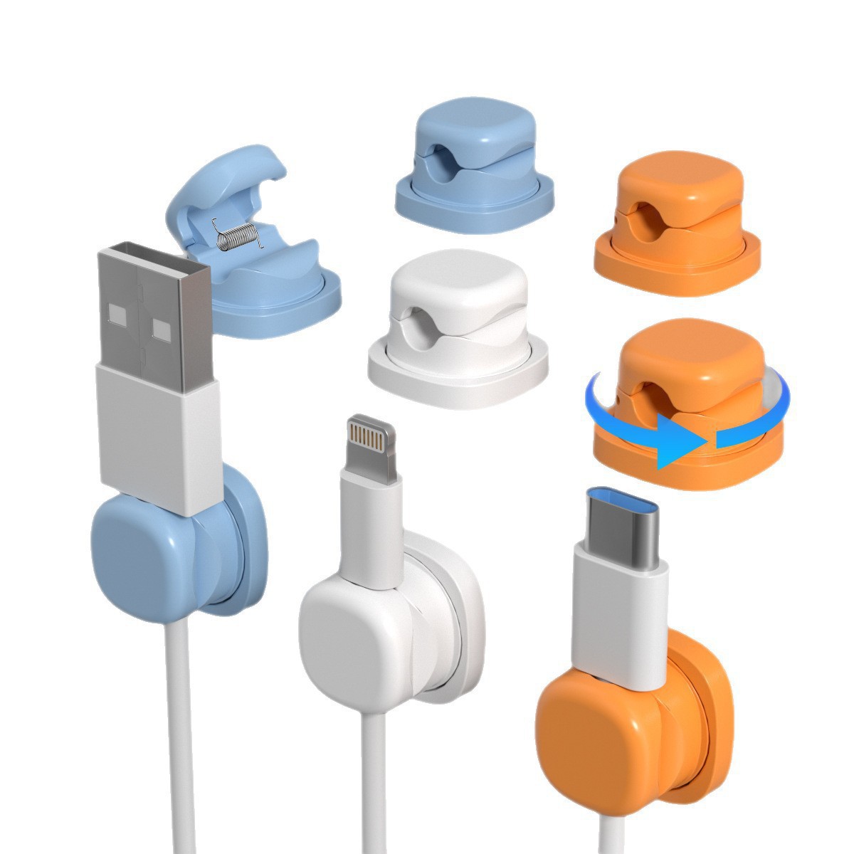 6 Buah Pengatur Kabel Multi Wa - Desk Cable Clip ulasan dan harga