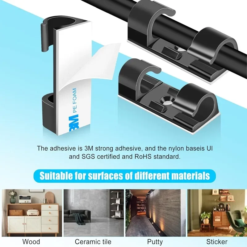 Penjepit Kabel Dinding Perekat - Desk Cable Clip ulasan dan harga