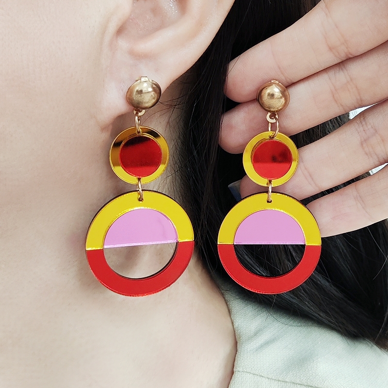 KUGUYS Anting Akrilik Cermin F - Tech Accessories Dropshipping ulasan dan harga