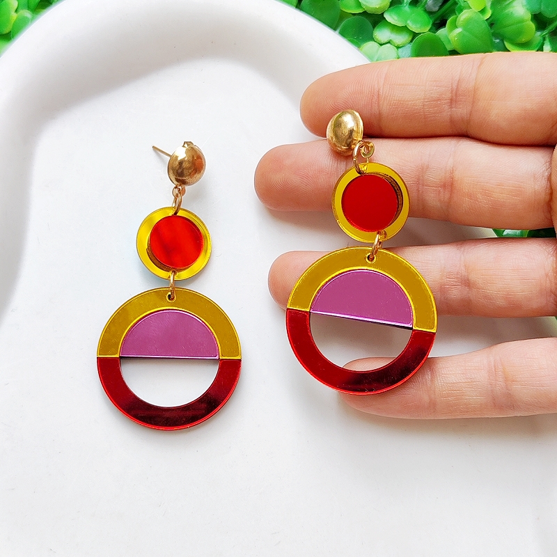 KUGUYS Anting Akrilik Cermin F - Tech Accessories Dropshipping ulasan dan harga