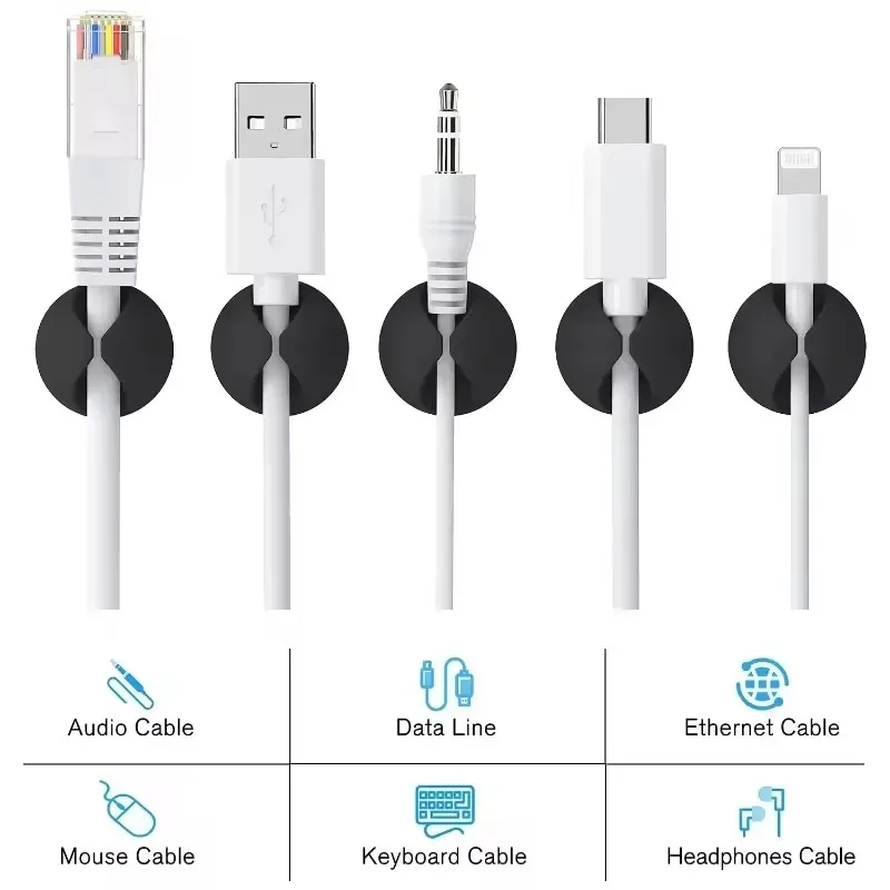 5/50 Buah Klip Kabel Dinding D - Desk Cable Clip ulasan dan harga