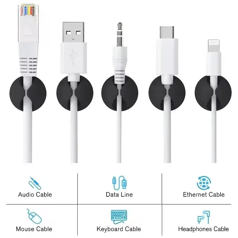5/50 Buah Klip Kabel Dinding D - Desk Cable Clip ulasan dan harga