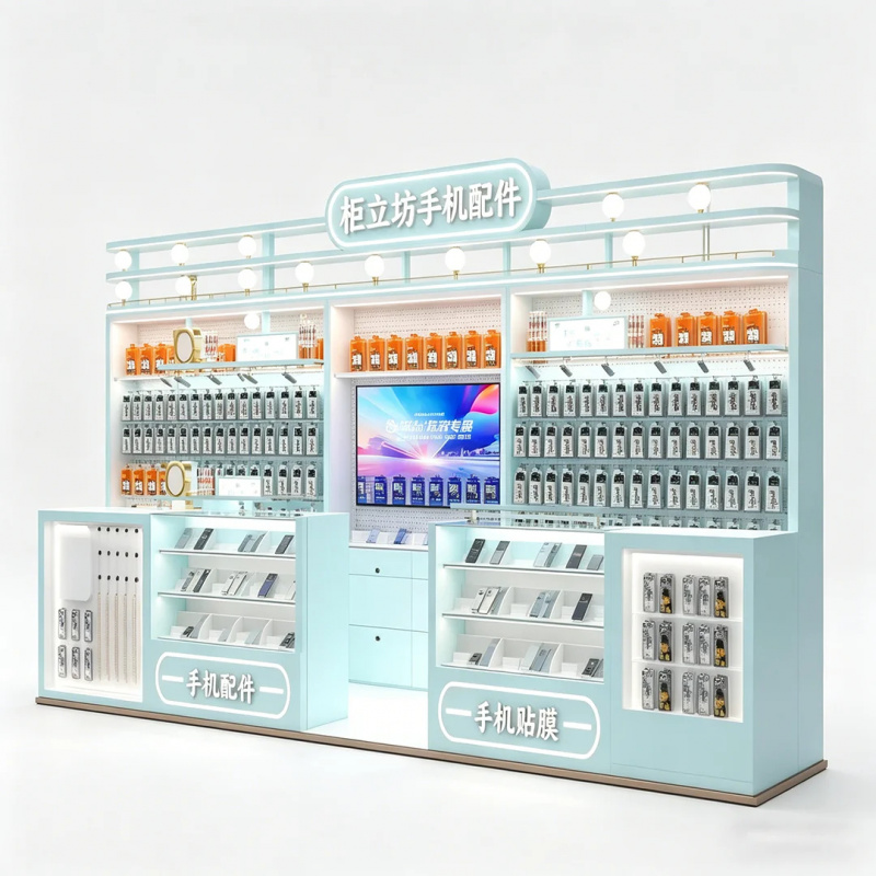 Kios Aksesori Ponsel Biru Muda - Tech Accessories Kiosk ulasan dan harga