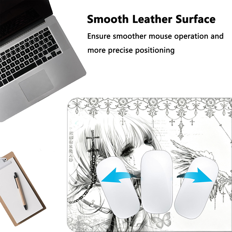 Alas Mouse Kulit Hitam Putih E - Tech Accessories For Desk ulasan dan harga